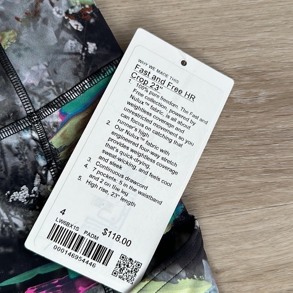 Lululemon set Fast and Free High-Rise Crop 23" with top all size 4 woman’s & 2 - Picture 7 of 16